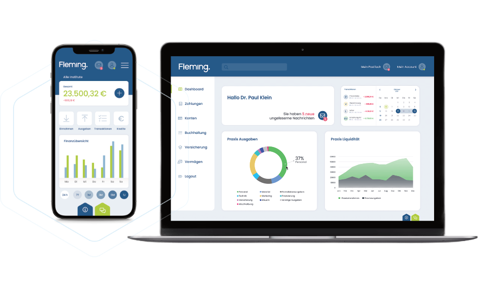 Fleming-Banking-Konto-Desktop-Mobile, Marketing Arztpraxis